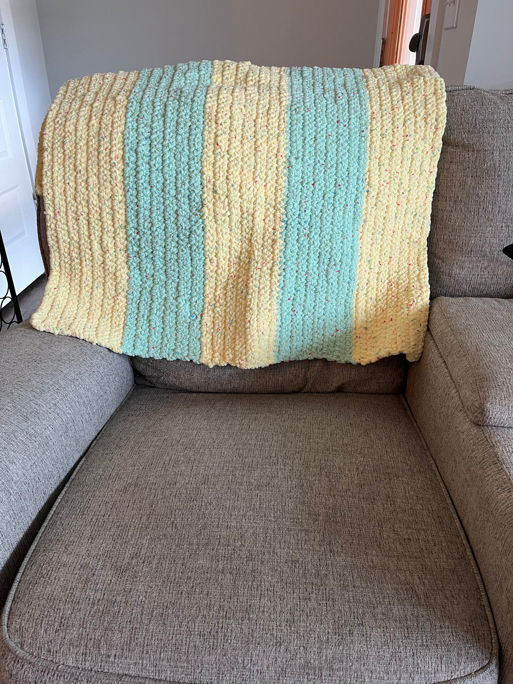 Soft Green and Yellow Blanket