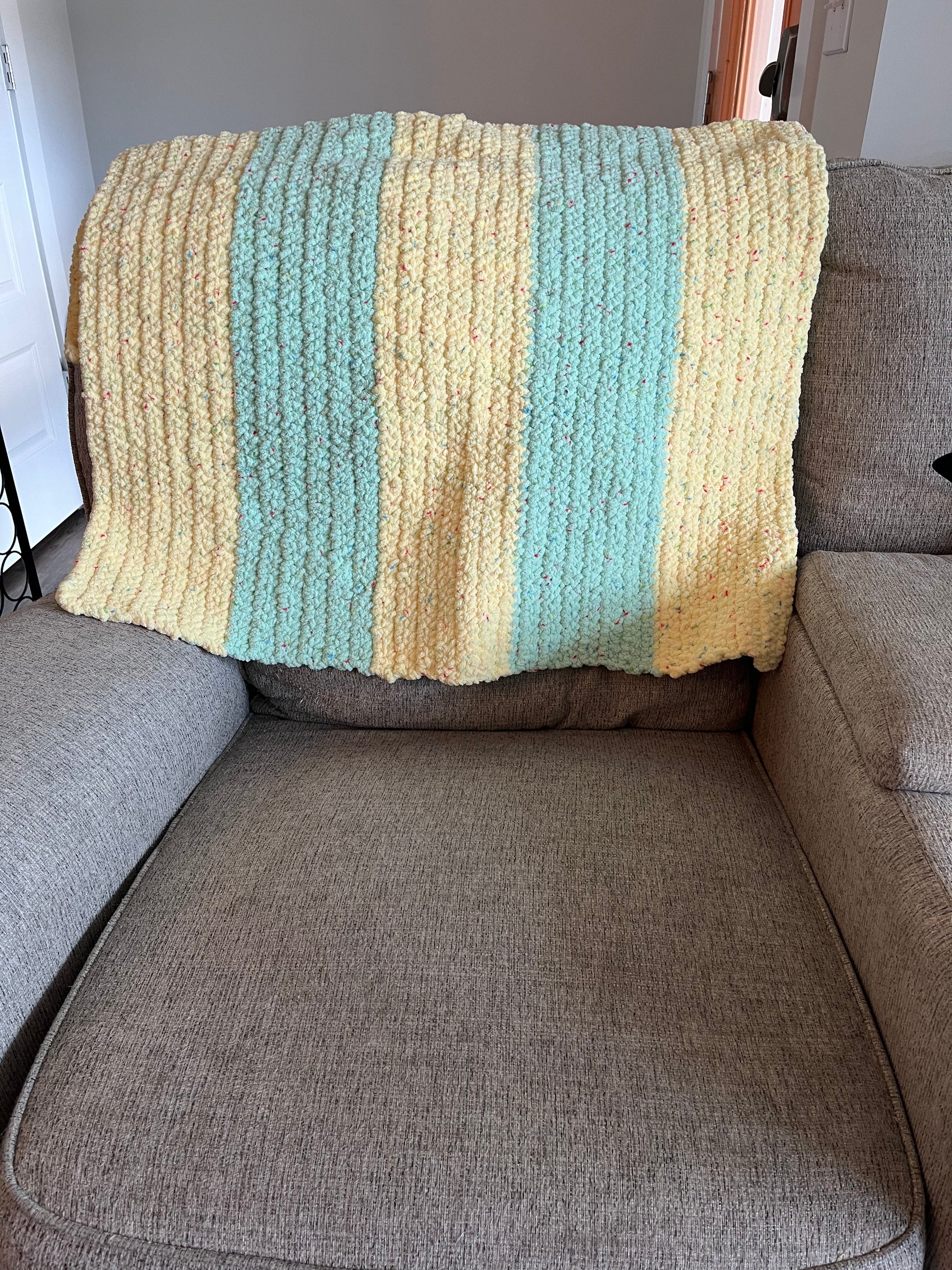 Soft Green and Yellow Blanket
